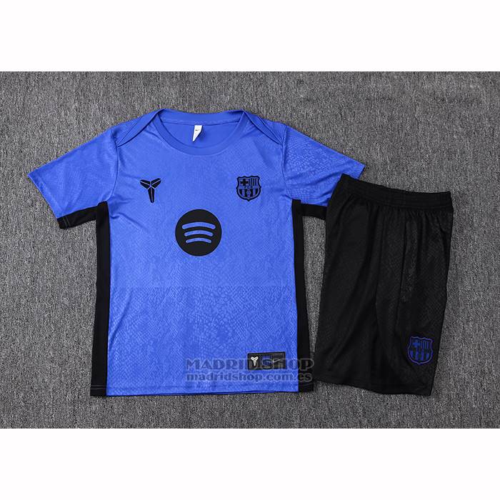 Chandal del Barcelona Manga Corta 2025-2026 Azul Purpura - Pantalon Corto